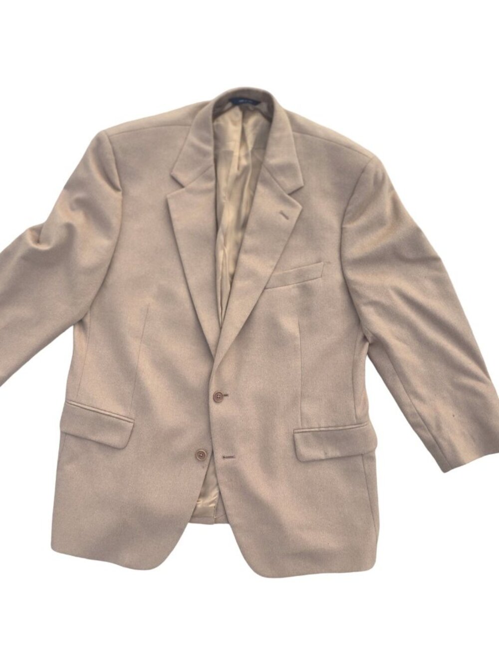 Brooks Brothers Mens 45R Beige Sport Coat Blazer Jacket Sportcoat Big and Tall